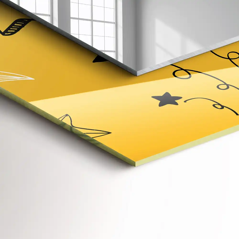 Rectangular mirror print Drawings of various stars