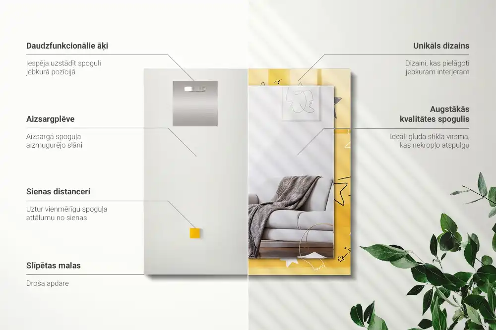 Rectangular mirror print Drawings of various stars