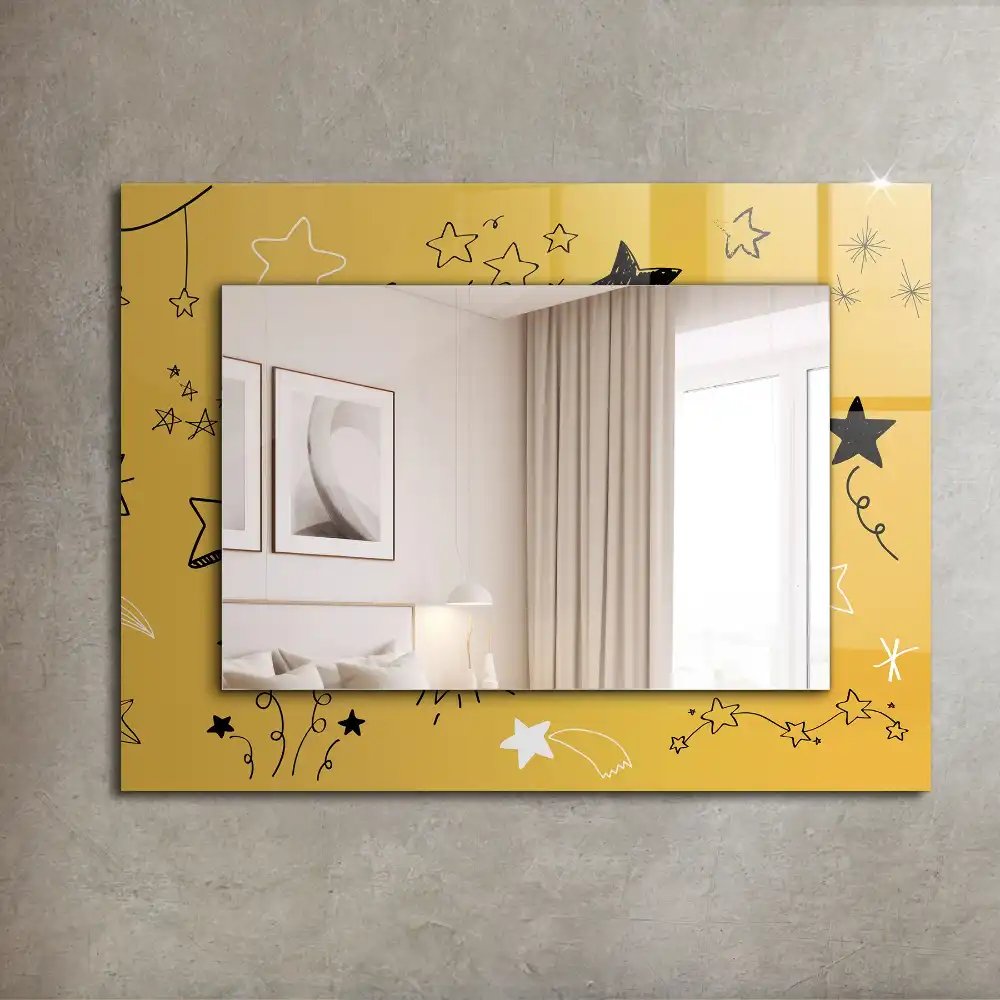 Rectangular mirror print Drawings of various stars