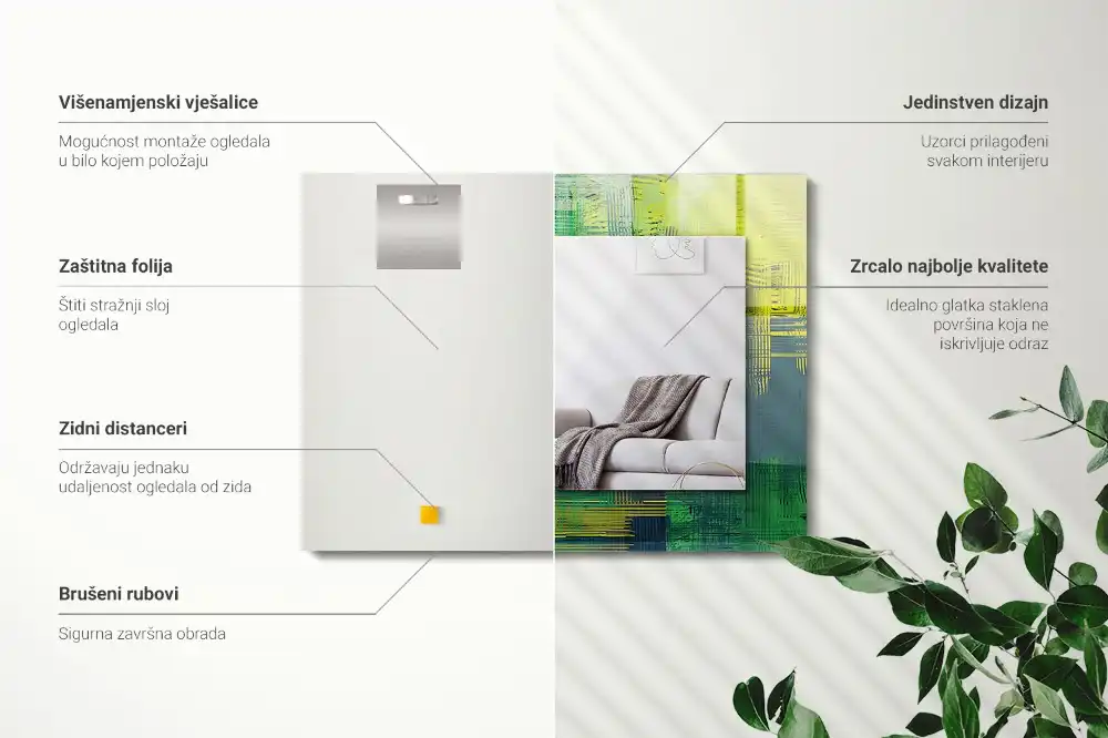 Rectangle decorative mirror Abstract composition of colors