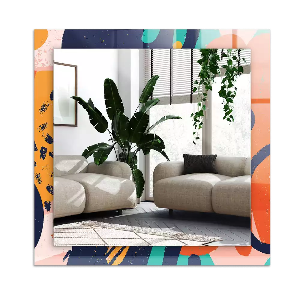 Rectangular wall mirror design Abstract colorful graphics