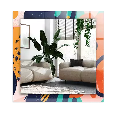 Rectangular wall mirror design Abstract colorful graphics