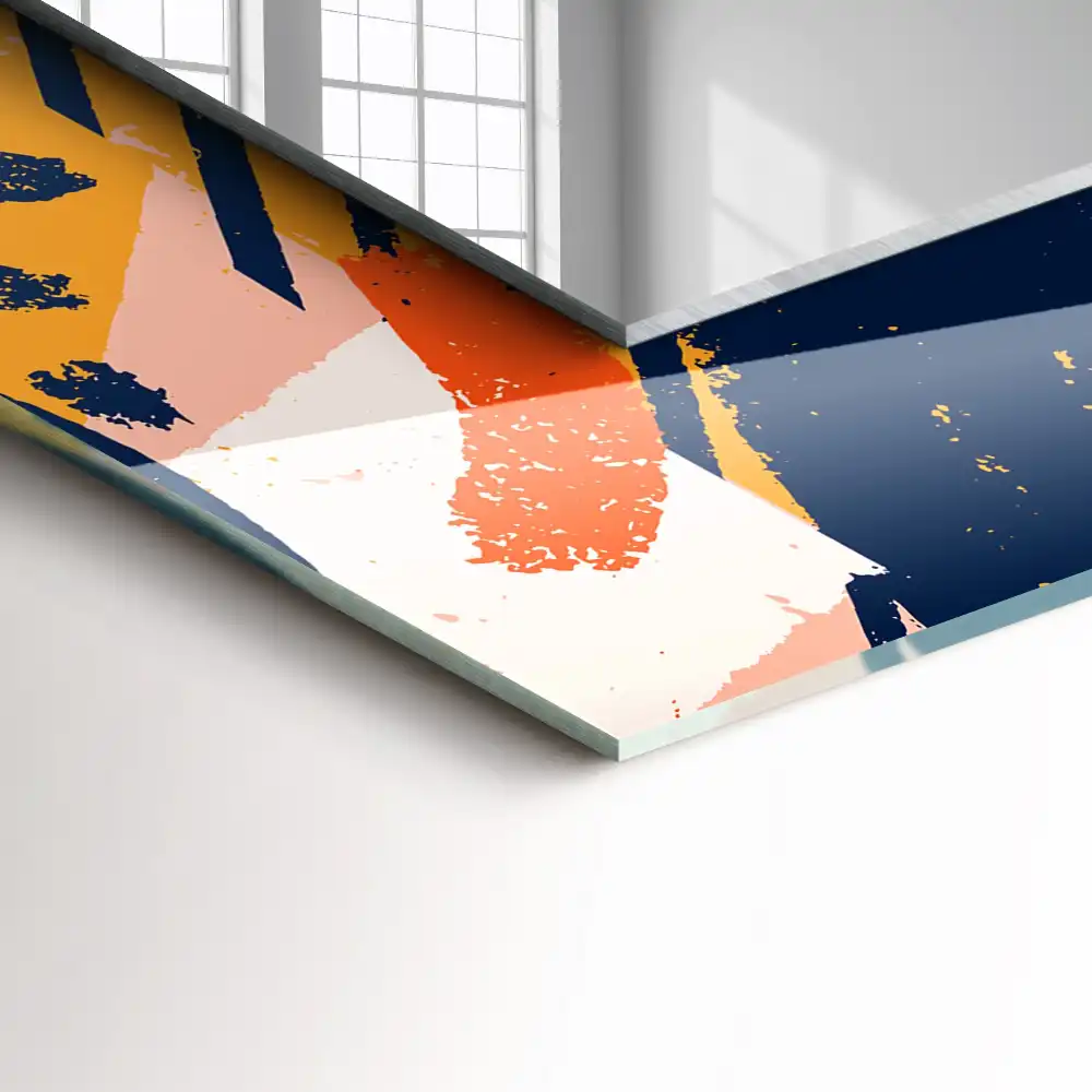 Rectangular wall mirror design Abstract colorful graphics