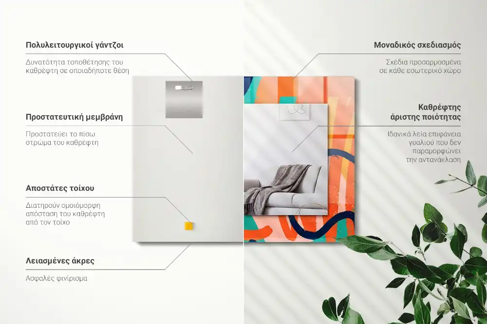 Rectangular wall mirror design Abstract colorful graphics