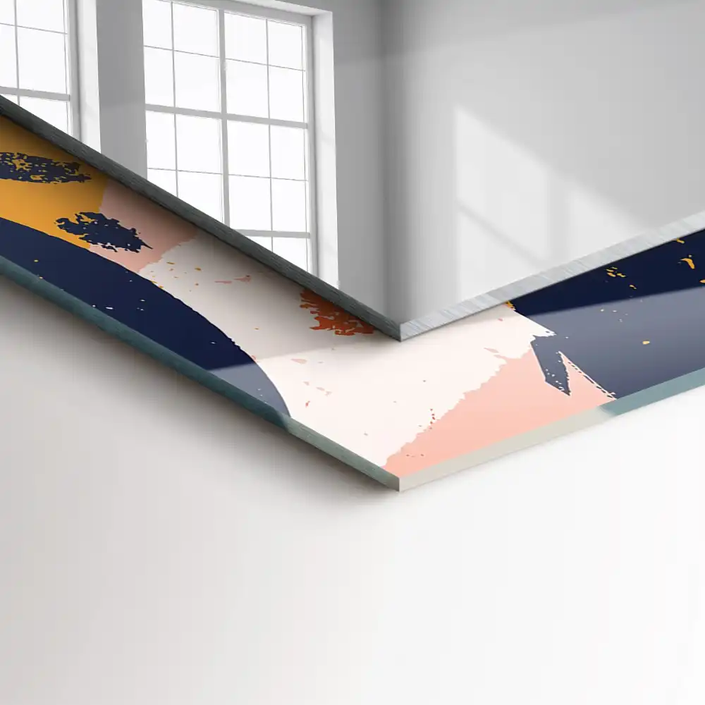 Rectangular wall mirror design Abstract colorful graphics