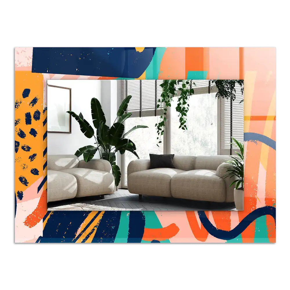 Rectangular wall mirror design Abstract colorful graphics