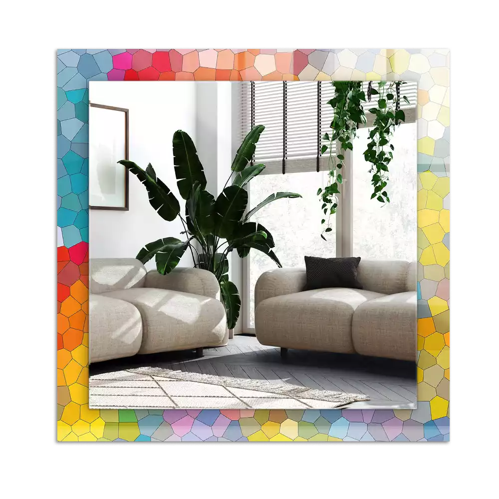 Rectangular decorative mirror Colorful abstract mosaic