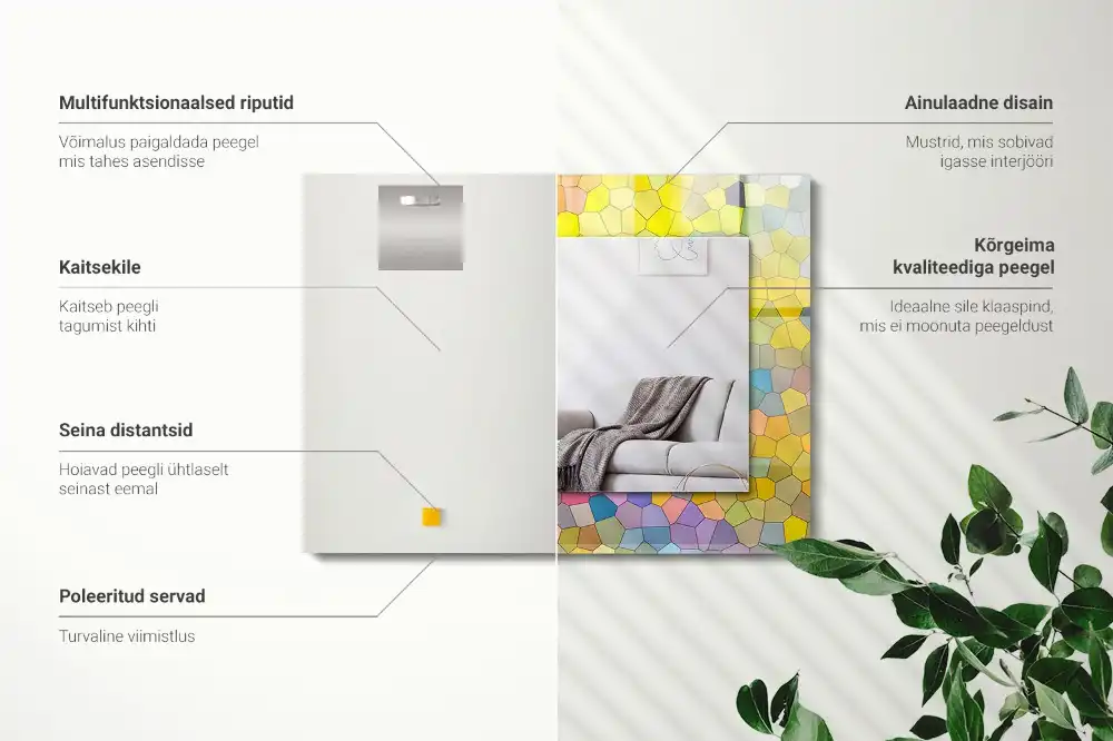 Rectangular decorative mirror Colorful abstract mosaic