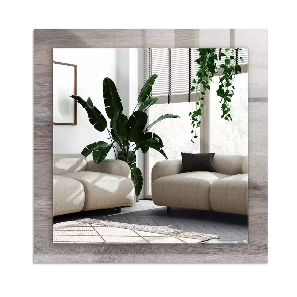 Rectangular mirror print Wooden board texture