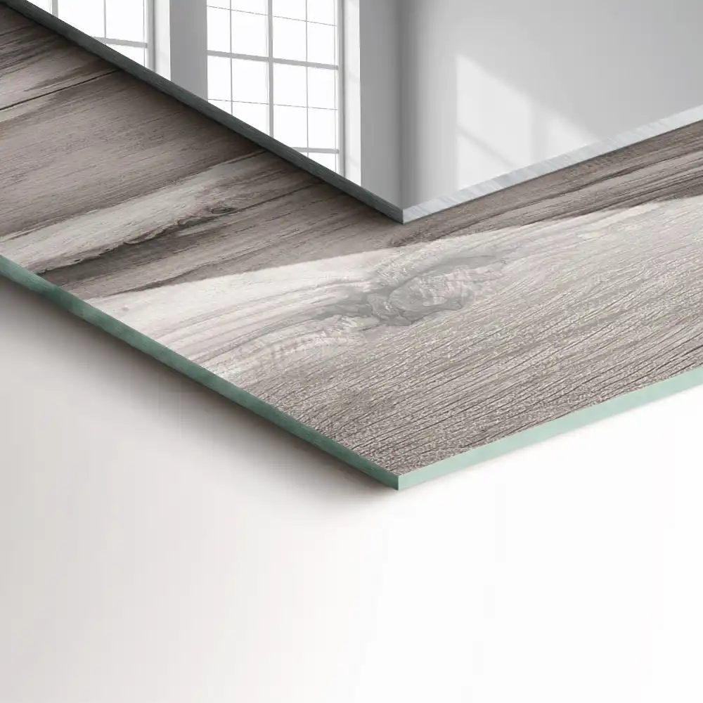 Rectangular mirror print Wooden board texture
