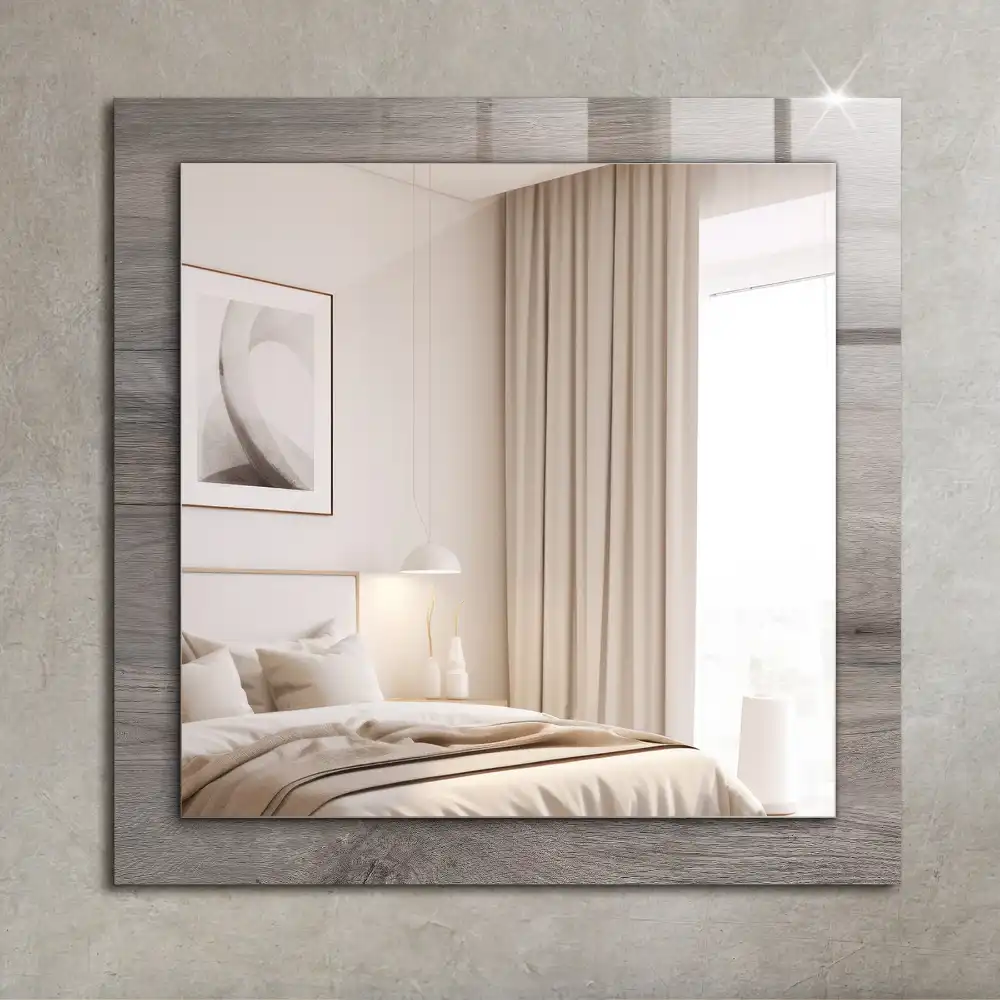 Rectangular mirror print Wooden board texture
