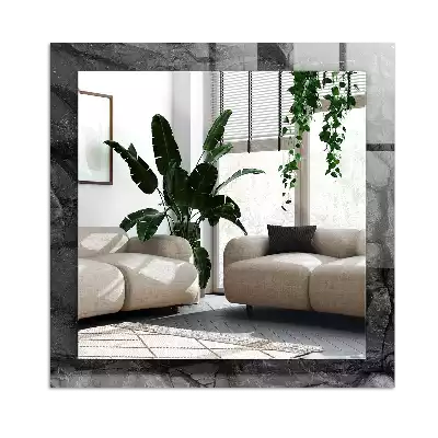 Rectangle decorative mirror Black rock cracks
