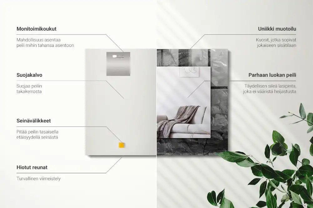 Rectangle decorative mirror Black rock cracks