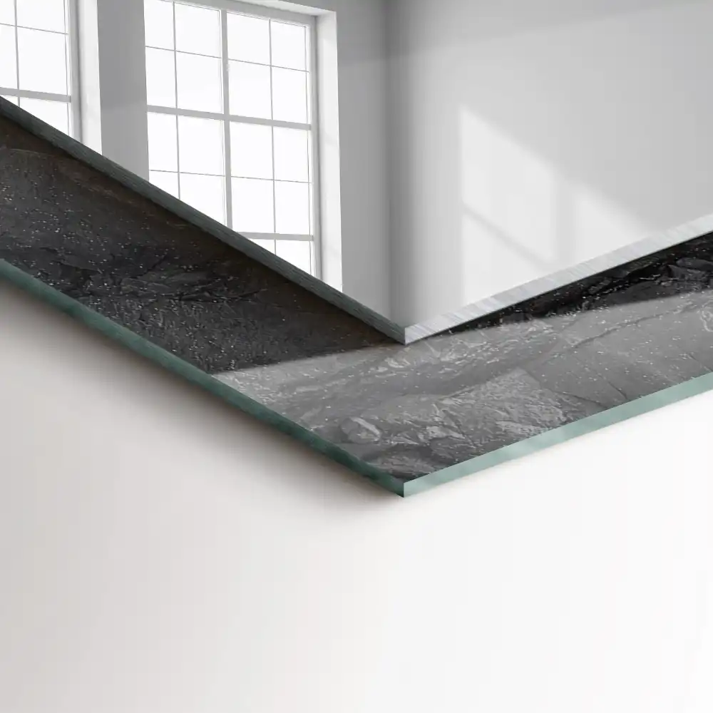 Rectangle decorative mirror Black rock cracks