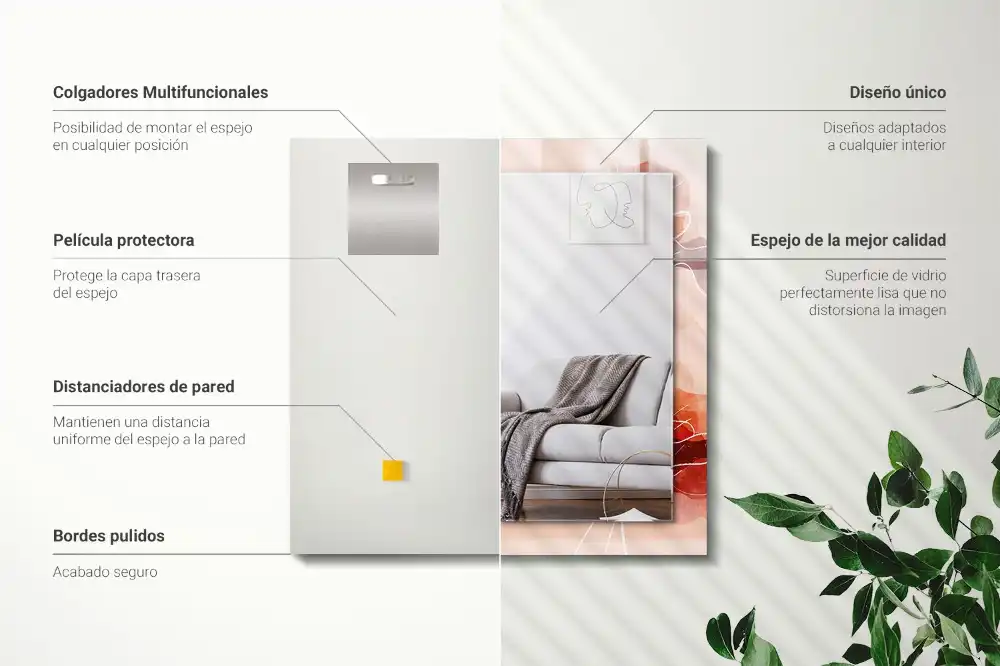 Rectangular mirror print Abstract floral patterns