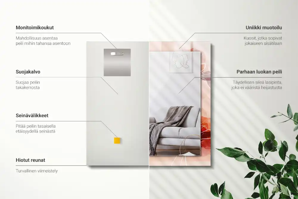 Rectangular mirror print Abstract floral patterns