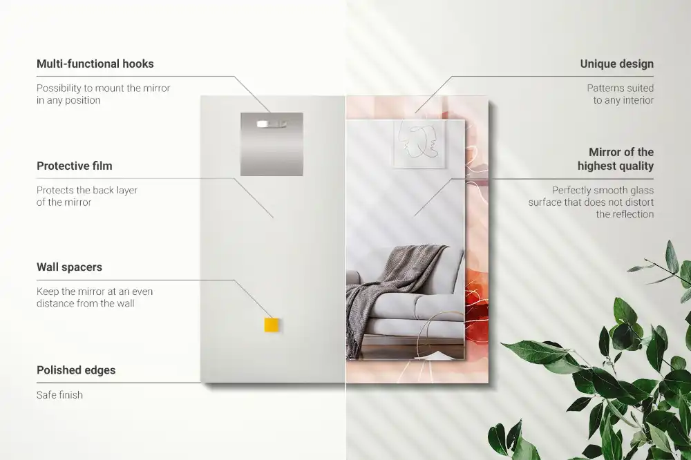 Rectangular mirror print Abstract floral patterns