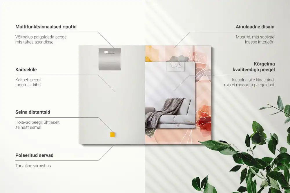 Rectangular mirror print Abstract floral patterns