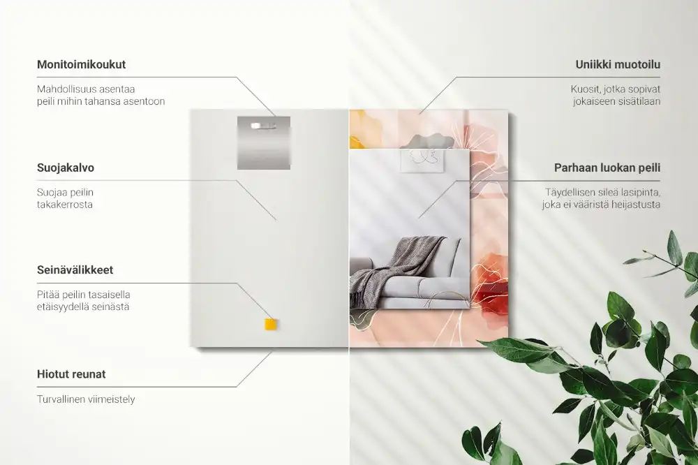 Rectangular mirror print Abstract floral patterns