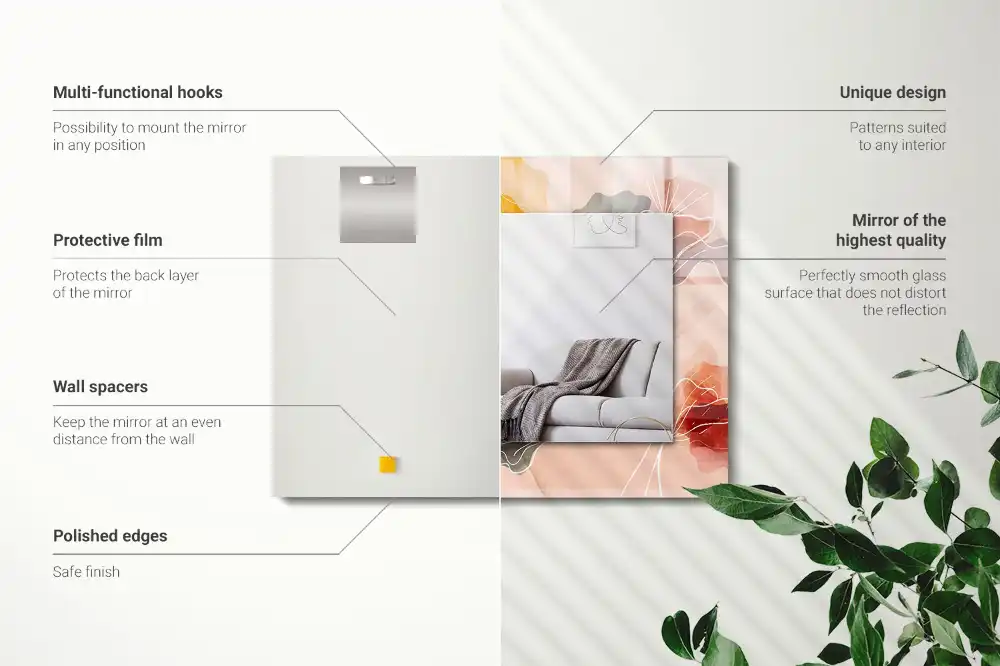 Rectangular mirror print Abstract floral patterns