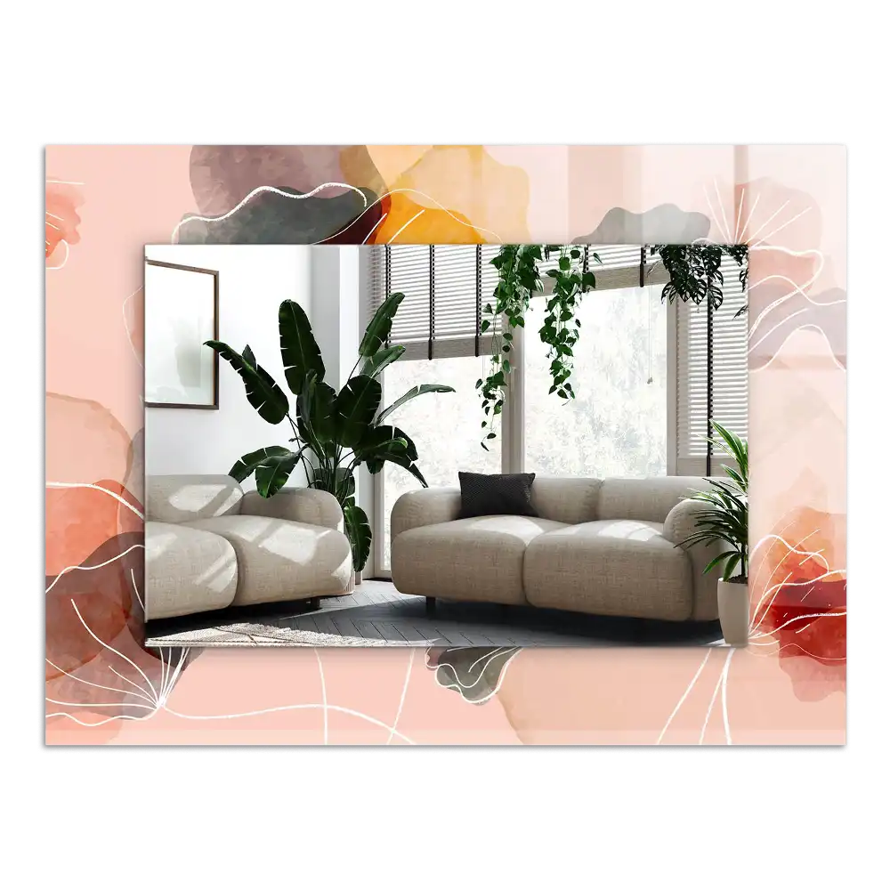 Rectangular mirror print Abstract floral patterns