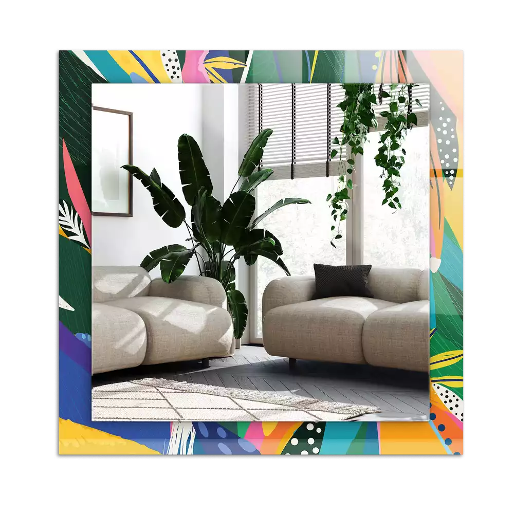 Rectangular wall mirror design Colorful abstract pattern