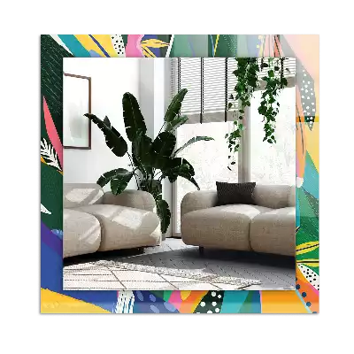 Rectangular wall mirror design Colorful abstract pattern