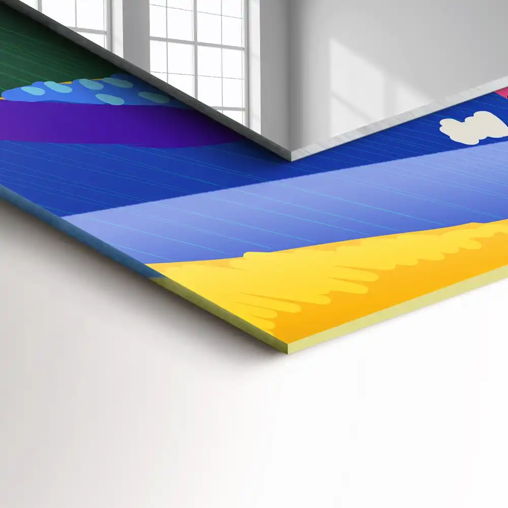 Rectangular wall mirror design Colorful abstract pattern