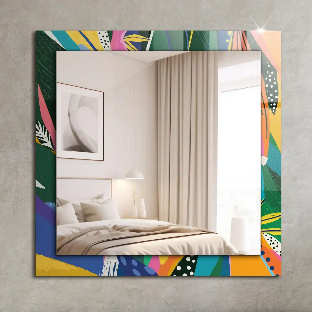 Rectangular wall mirror design Colorful abstract pattern