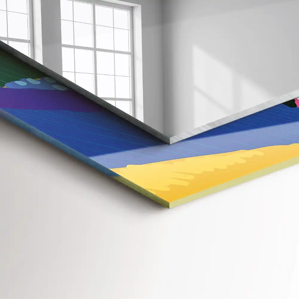 Rectangular wall mirror design Colorful abstract pattern