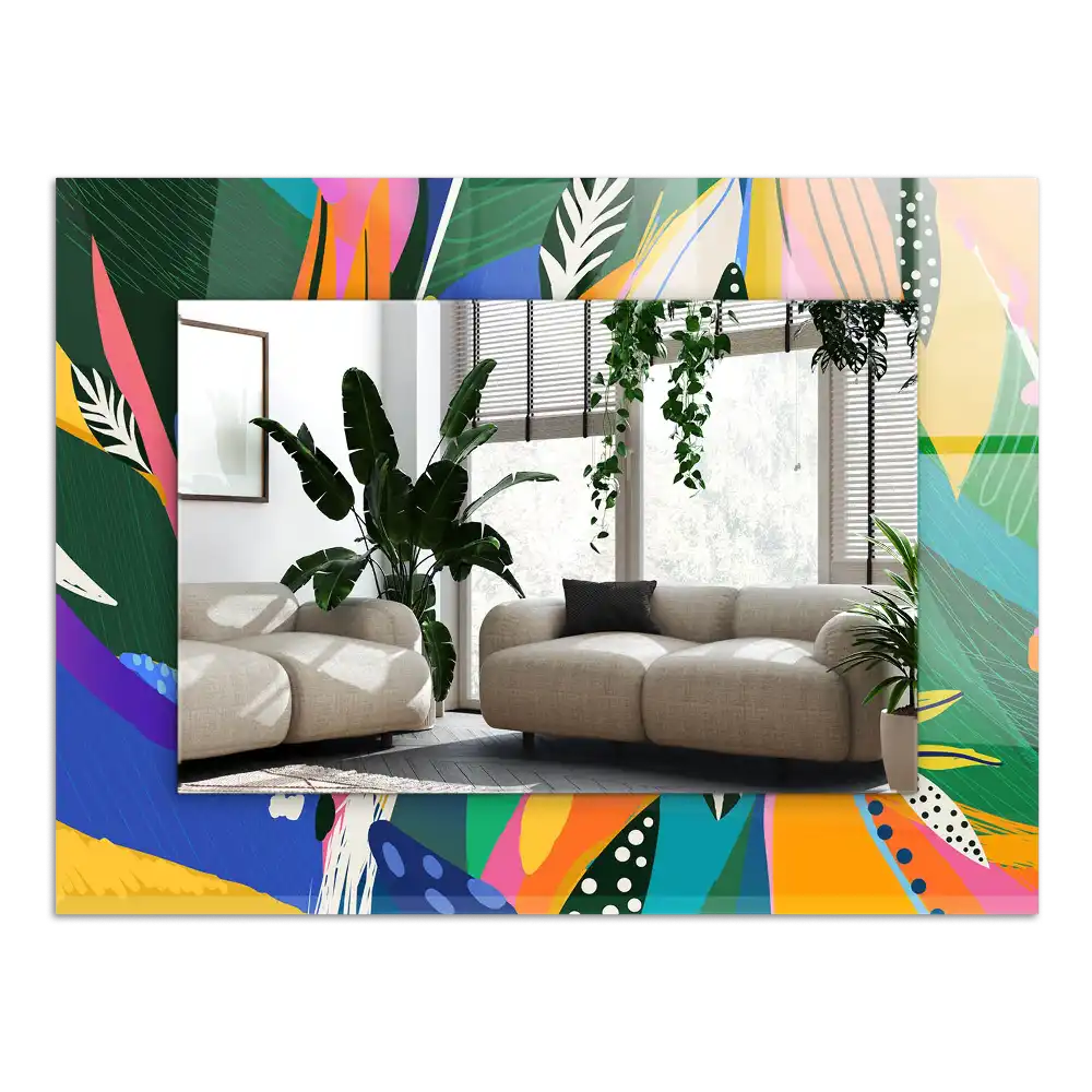 Rectangular wall mirror design Colorful abstract pattern