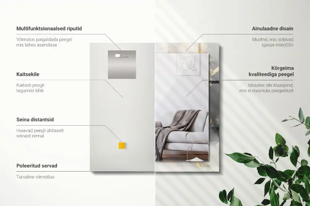 Rectangular decorative mirror Abstract modern art