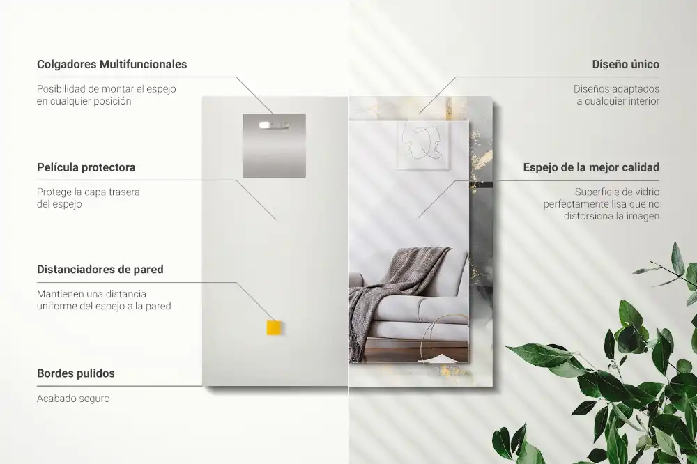 Rectangular decorative mirror Abstract modern art