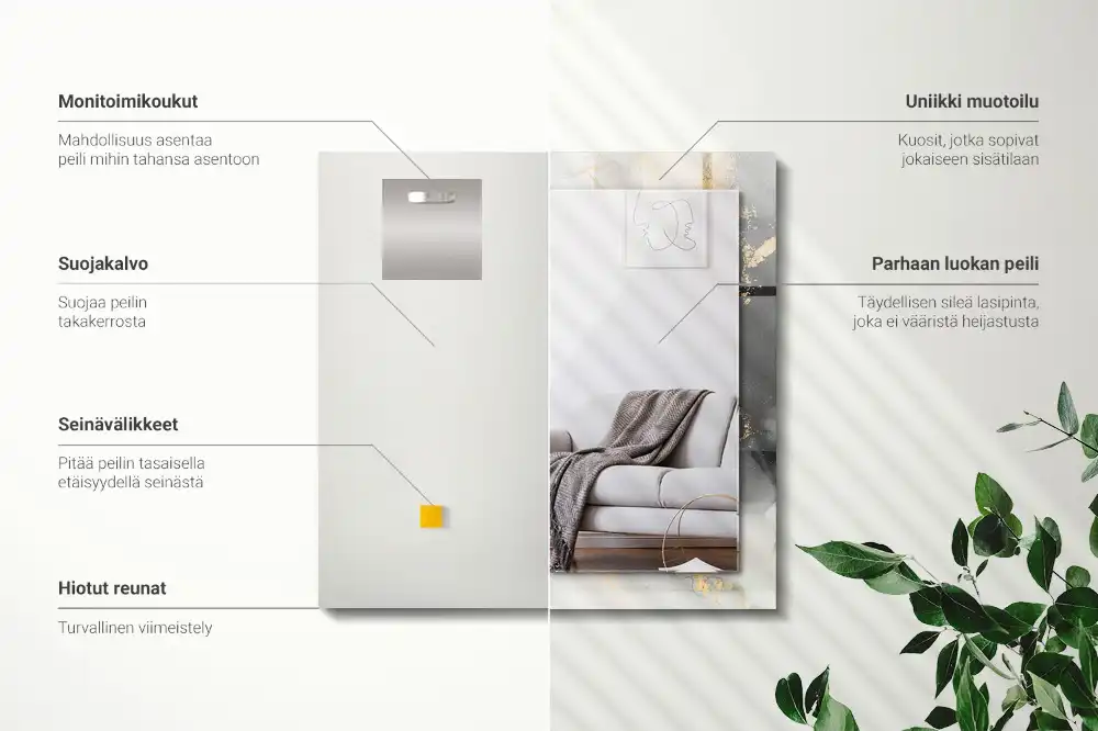 Rectangular decorative mirror Abstract modern art