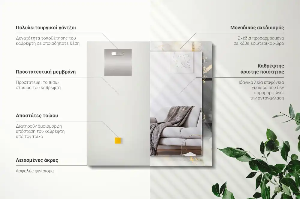 Rectangular decorative mirror Abstract modern art