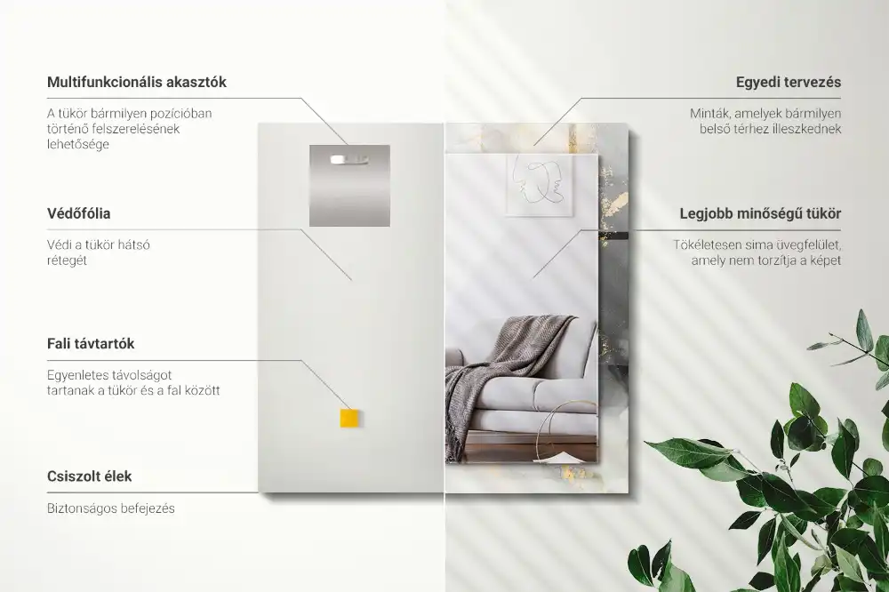 Rectangular decorative mirror Abstract modern art