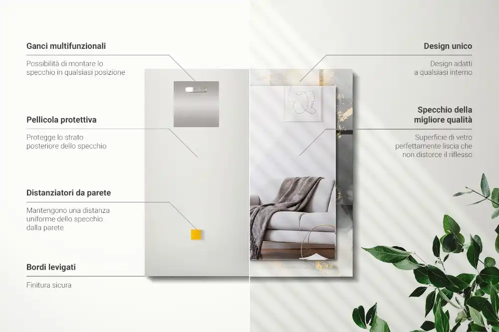 Rectangular decorative mirror Abstract modern art