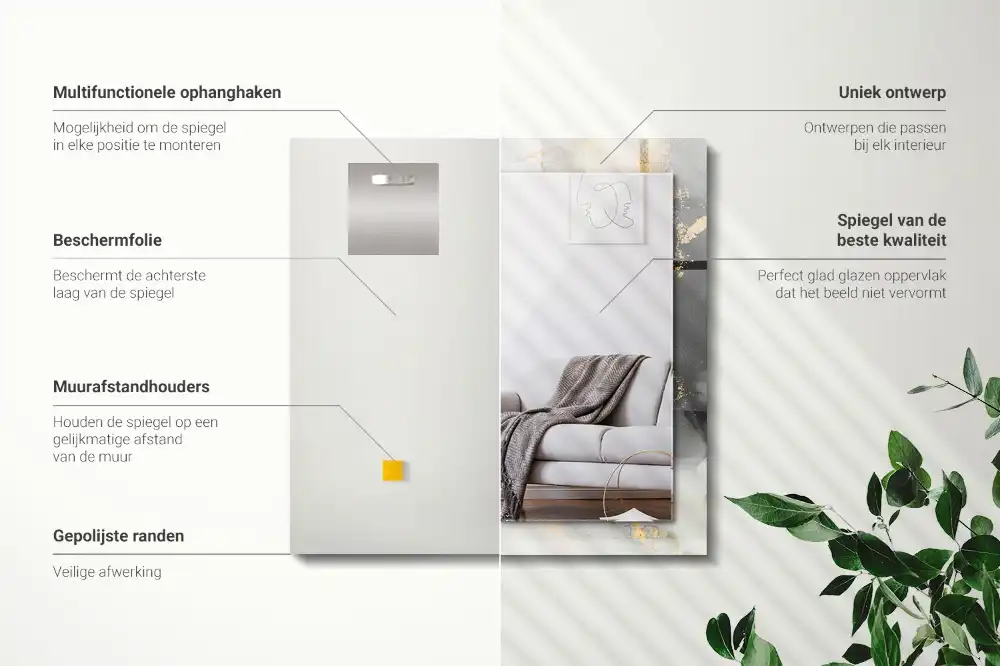 Rectangular decorative mirror Abstract modern art