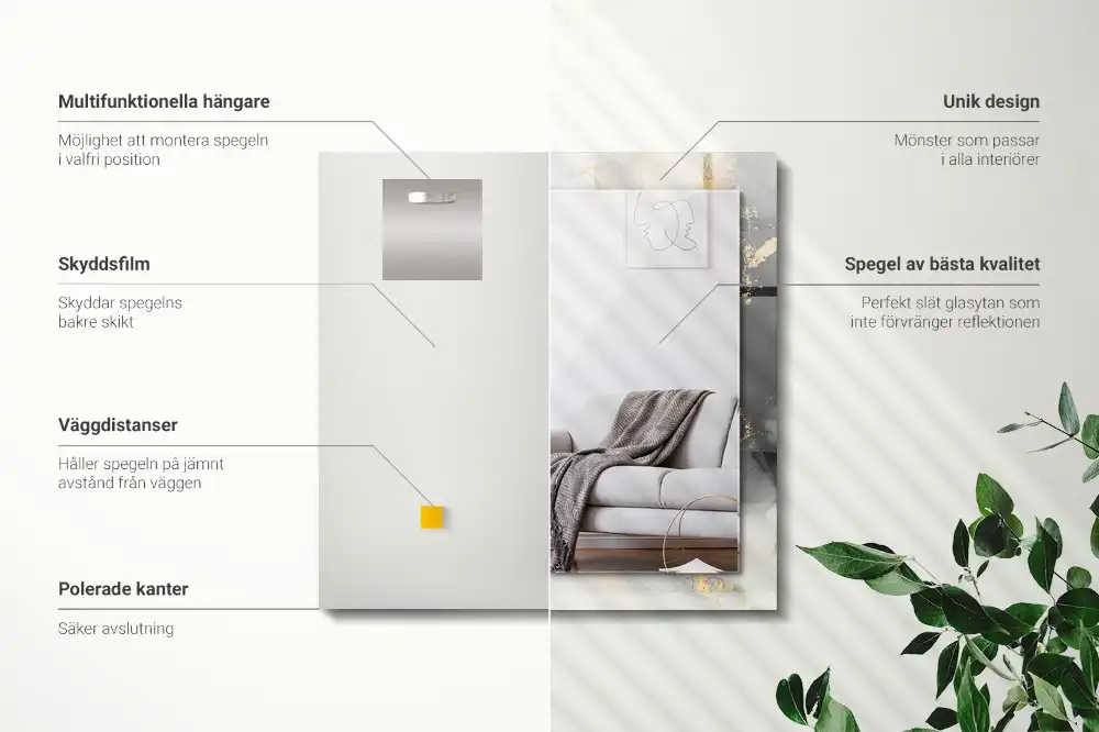 Rectangular decorative mirror Abstract modern art