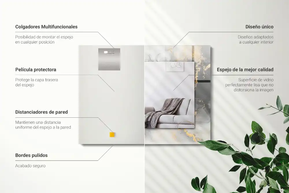 Rectangular decorative mirror Abstract modern art