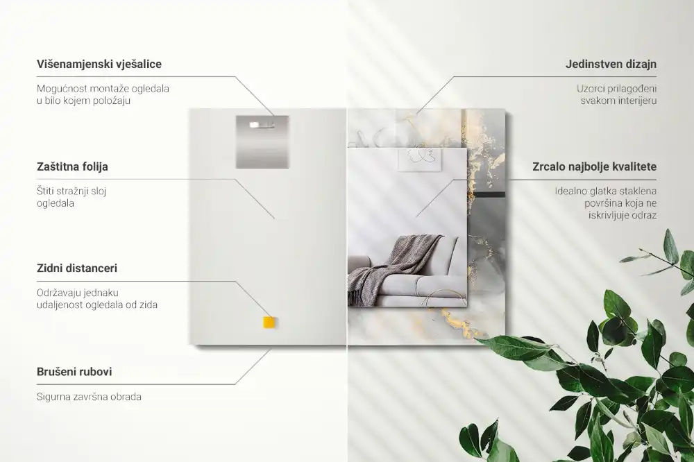 Rectangular decorative mirror Abstract modern art