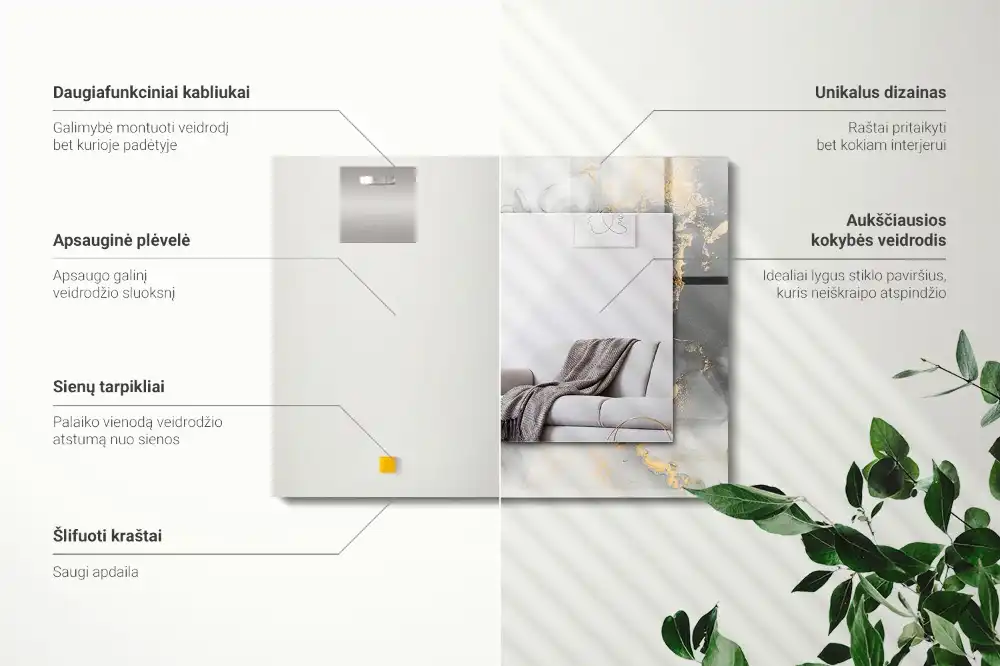 Rectangular decorative mirror Abstract modern art