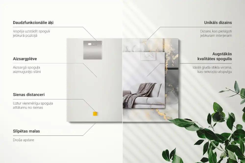 Rectangular decorative mirror Abstract modern art