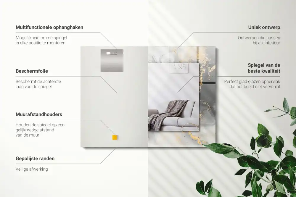 Rectangular decorative mirror Abstract modern art