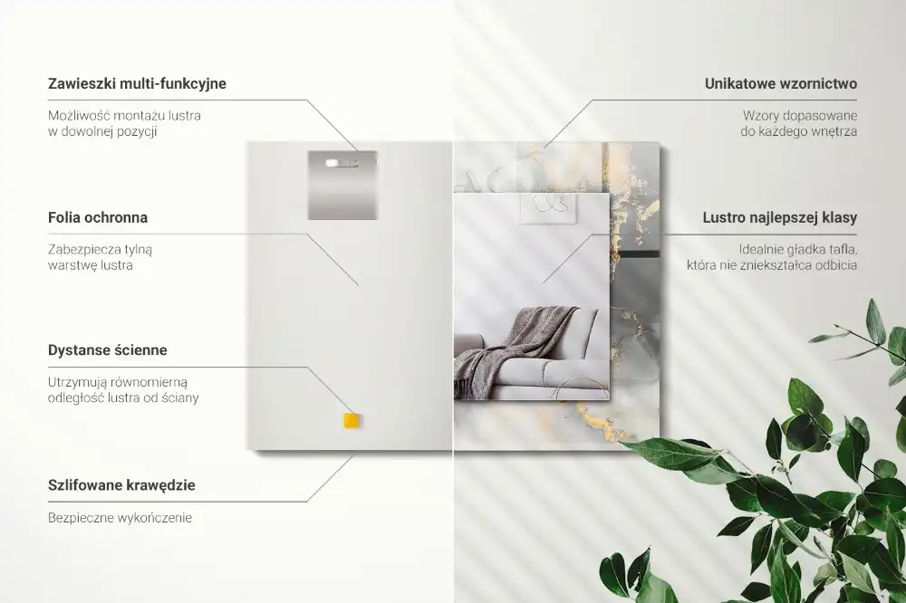 Rectangular decorative mirror Abstract modern art