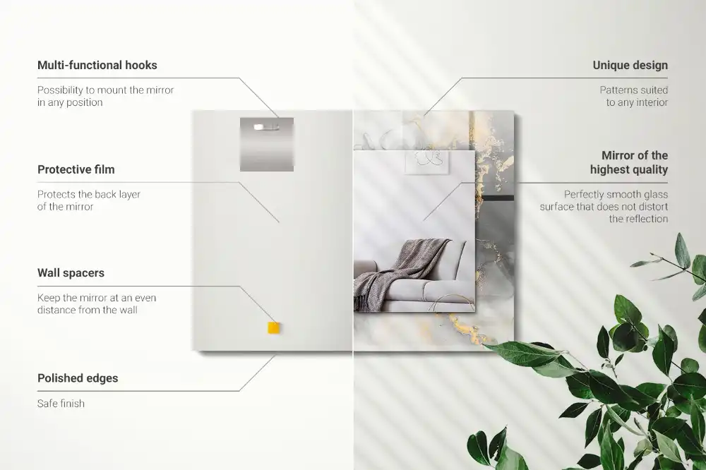 Rectangular decorative mirror Abstract modern art