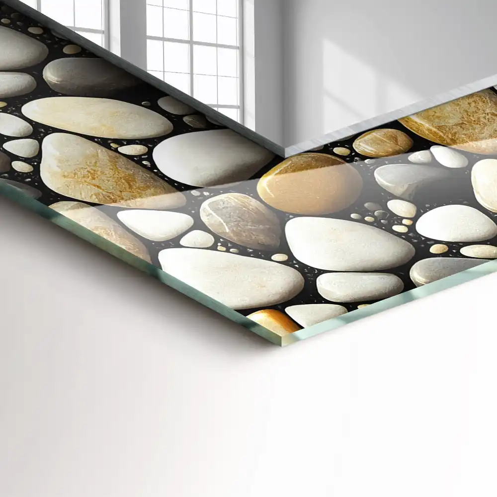 Rectangular mirror print Stones pattern texture