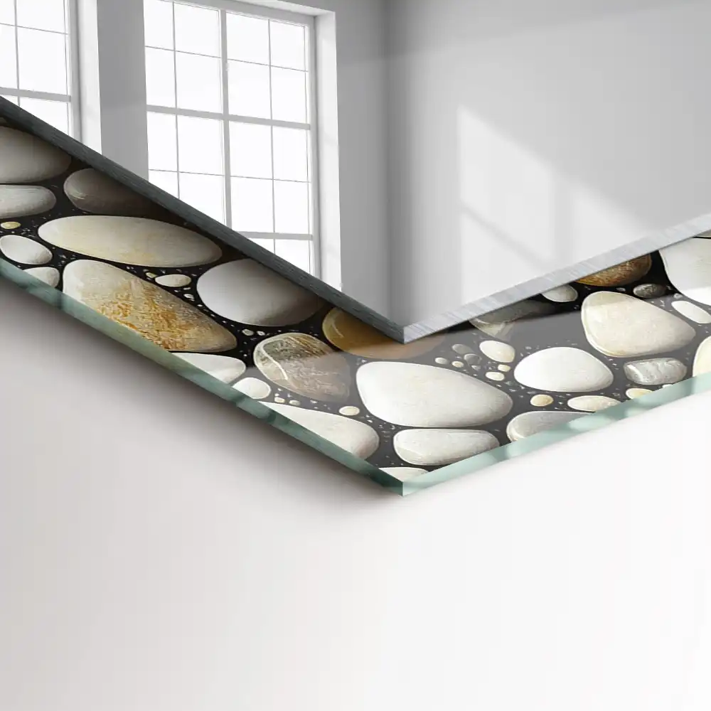 Rectangular mirror print Stones pattern texture