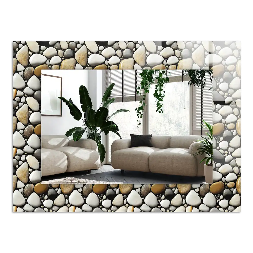 Rectangular mirror print Stones pattern texture