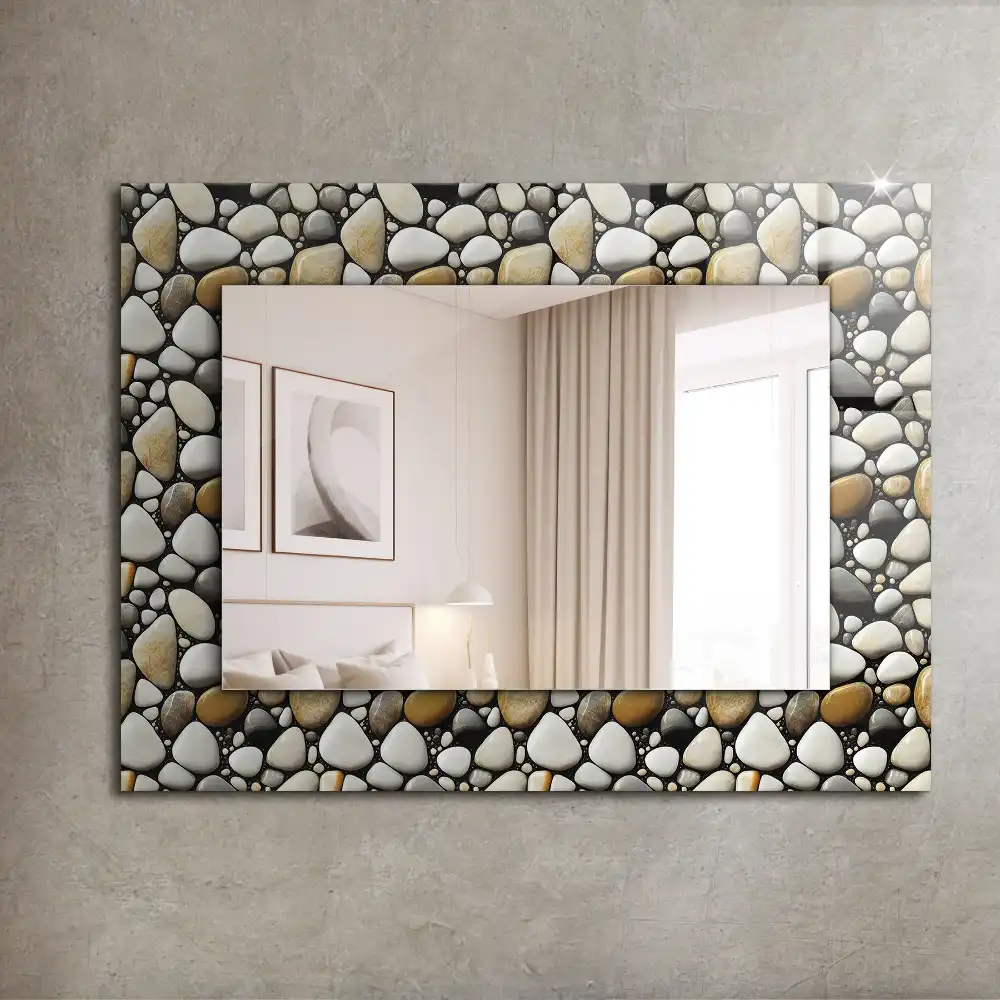 Rectangular mirror print Stones pattern texture